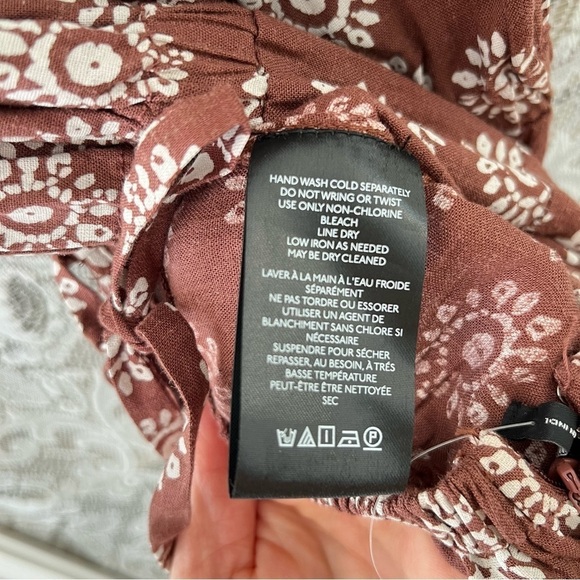 NWT Urban Outfitters Ecote Lovas
Linen Brown Patterned Strappy
Back Jumpsuit - Picture 14 of 15